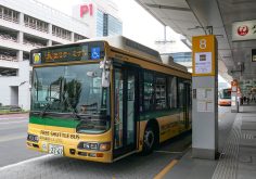 airport shuttle bus outside a terminal