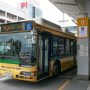 airport shuttle bus outside a terminal